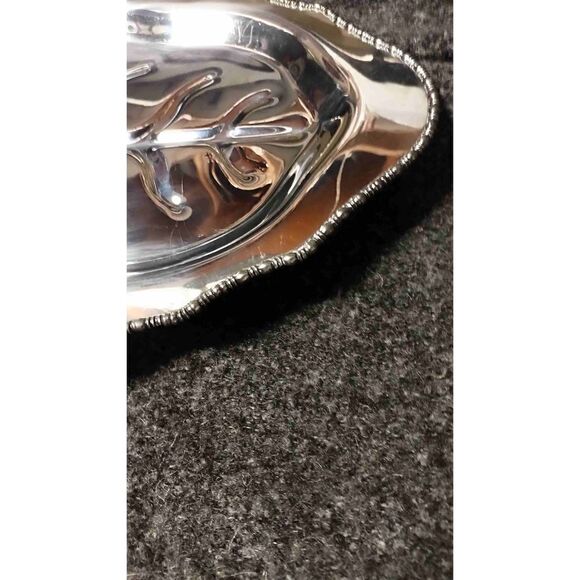 Silver on copper Holiday meat serving platter - Picture 7 of 7